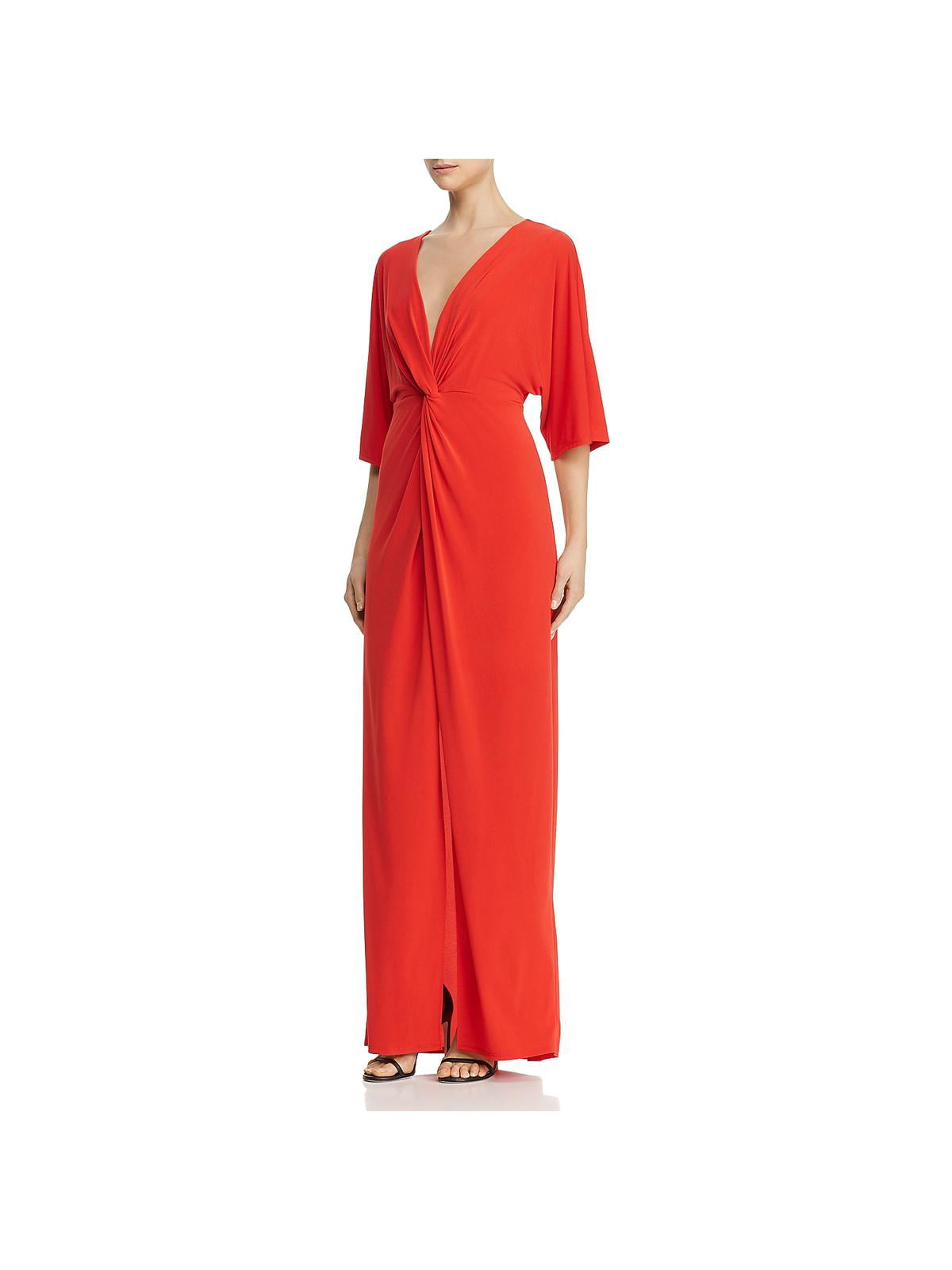 LAUNDRY Womens Red Dolman Sleeve V Neck Maxi Sheath Formal Dress Size ...