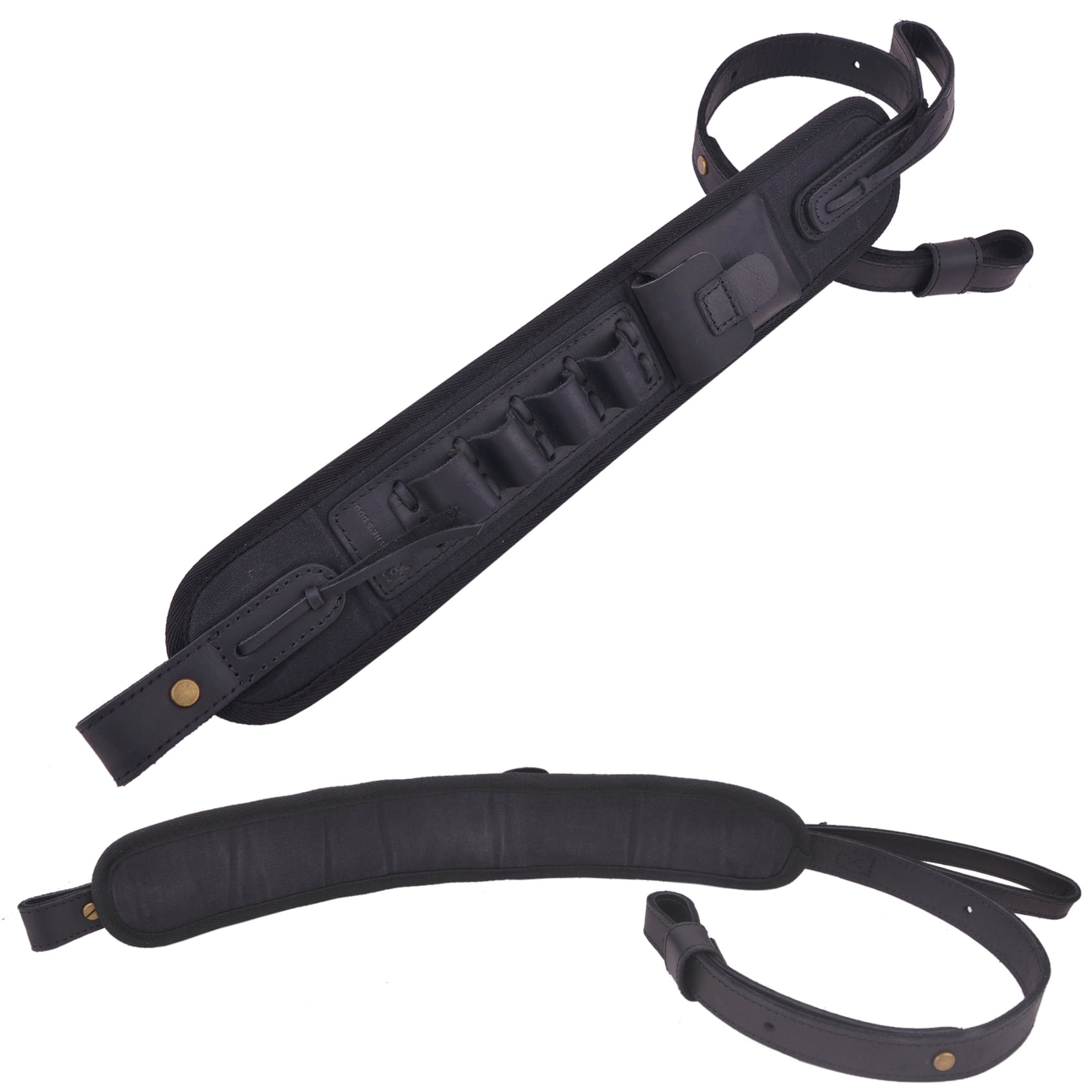 Shooting Canvas Leather Ammo Shell Holder Shotgun Sling Hunting Gun Strap for 12 Guage