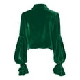 thumbnail image 5 of Velvet Tops for Women 2026 Spring Fashion Long Sleeve Button Down Lapel Collared Ruffle Casual Shirt Blouse Top, 5 of 5