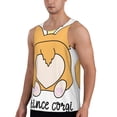 thumbnail image 2 of Easygdp Prince Corgi Dog Men's Tank Top, Sleeveless Muscle T Shirts, Breathable, Quick-Dry, Loose for Gym, Running, Fitness - Large, 2 of 9