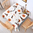 thumbnail image 2 of Pumpkin Skull Bat Spider Square Table Cover Waterproof Spillproof Happy Halloween Tablecolths Table Cover for Party Picnic Dinner Decor (52x52 Inch), 2 of 6