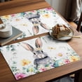 thumbnail image 6 of Easter Placemats Set&nbsp;of&nbsp;2 Watercolors Rabbits Flowers Eucalyptus Leaves Plants Heat Insulation Washable Place Mats, Non-Slip Table Mats for Dining Table Party Kitchen Decor,13x19 Inch, 6 of 8