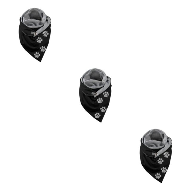 Guardoinrt Écharpes Écharpe Style Rétro Décontracté Enveloppe de Tête Chaude Coton Foulard Patte de Chat 175CM 3Set