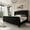 QUEEN-Black, variant on Queen/King Size Bed Frame,Upholstered Platform Bed Frame with Wingback Headboard and Footboard,No Box Spring Needed,Easy Assemble
