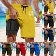 thumbnail image 1 of Kcolen Mens Swim Trunks 9 Inch,Men Drawstring Swimming Short Stretchy Upf Bathing Suit with Compression Liner Summer Beach Swimwear, 1 of 4