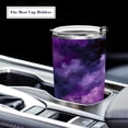 thumbnail image 5 of 11oz Double-Wall Vacuum Insulated Stainless Steel Tumbler with Straws Sports Mugs BPA-Free Purple and Black Tie-dye Texture, 5 of 7