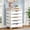 White, variant on Finmind Industrial 5-Drawer File Cabinet, Wooden Mobile Lateral Filing Cabinet with Storage Drawers and Wheels for Home Office, Rustic Walnut