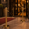thumbnail image 7 of ABPETE 5 Ft Stanchion Rope, Twisted Barrier Rope with Snap Hooks for Queue Posts, Crowd Control Divider for Hotels, Events, Banks, Theaters and Exhibitions, Black Golden, 7 of 7