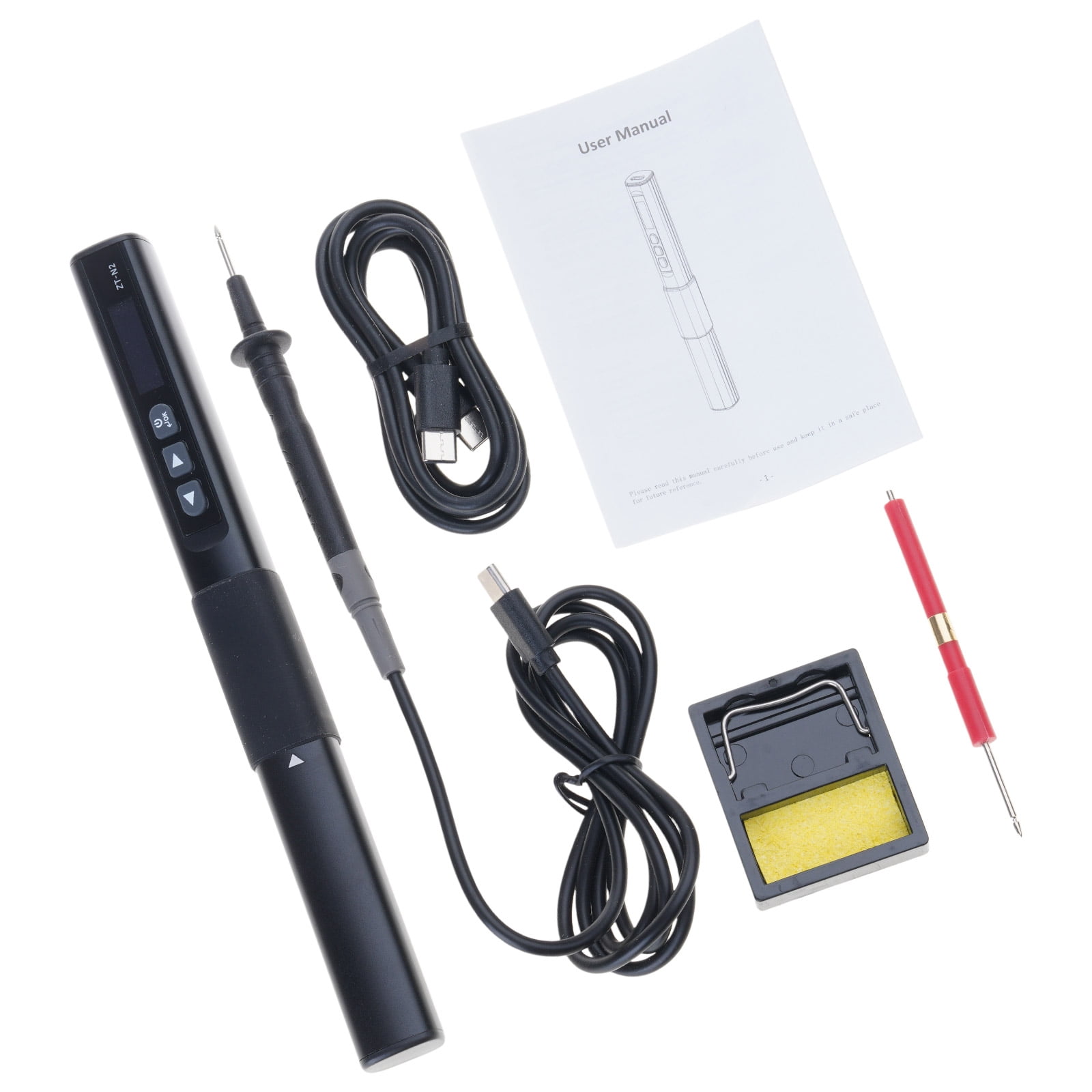 96W Intelligent Electric Soldering Iron 100-450℃ Rapid Heating Soldering Pen Temp Calibration Voltages Adjust Portable