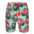 thumbnail image 3 of Pofeuu Palm Leaves Flamingo Prin Men's Swim Trunks Quick Dry Bathing Suit Swimming Board Shorts Mesh Lining Beach Swimwear-XX-Large, 3 of 6