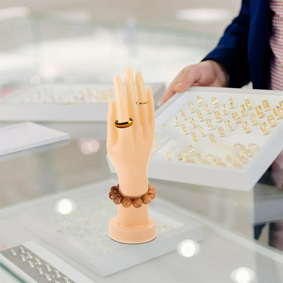 Desktop Ornament Female Mannequin Hand Display for Jewelry Exhibit Realistic Hand Model for Rings Bracelets Necklaces and Bangles Desk Stand Organizer
