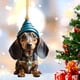 thumbnail image 4 of Adorno de perro de dibujos animados de Navidad, figuritas acrílicas para perros, decoración, suministros para fiesta en casa, 4 of 5