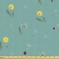 thumbnail image 1 of Spring Fabric by the Yard, Minimal Themed Pattern of Flying Dandelion Yellow Flowers and Ladybugs, Decorative Upholstery Fabric for Chairs & Home Accents, Cadet Blue Multicolor by Ambesonne, 1 of 5