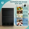 thumbnail image 3 of EUHOMY 23.5 Inch Under Counter Double Drawer Fridge, Weather Proof Stainless Steel Outdoor Beverage Refrigerator for Patio, Built-in Beverage Fridge, 3 of 8