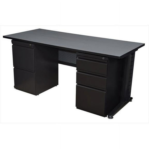 Regency  72 In. Double Ped Desk - Grey - 72 in.