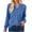 Blue, variant on ATOYSOY Women's Solid Color Pullover Spring Fashion Long Sleeve Shirts Winter Workout Loose Tops Casual Blouse V Neck Button Sweatshirts Blue L