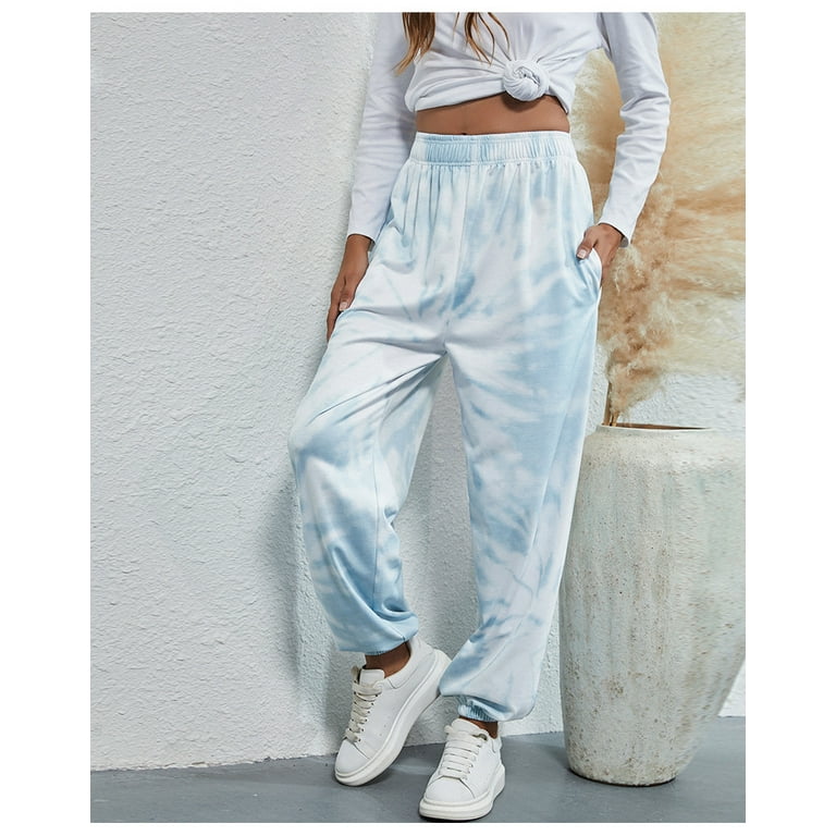 Pastel Tie-dye Loose Pants With Pockets