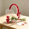 thumbnail image 5 of MMJ Clear Plastic Gift Bags With Handles 11.81x7.87in Transparent Waterproof PVC Reusable Flower Bouquet Wedding Party Birthday Bridal Shower, 5 of 6