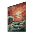 thumbnail image 2 of Designart "Waves of Drama V" Coastal Print on Natural Pine Wood, 2 of 5