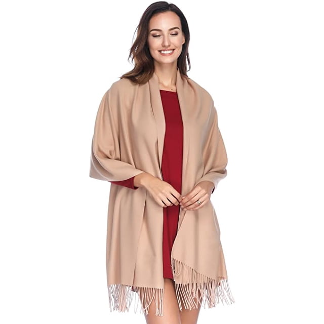 Solid Color Scarf For Women, Ladies Shawl Warm Scarf Cloth Stole (Khaki)