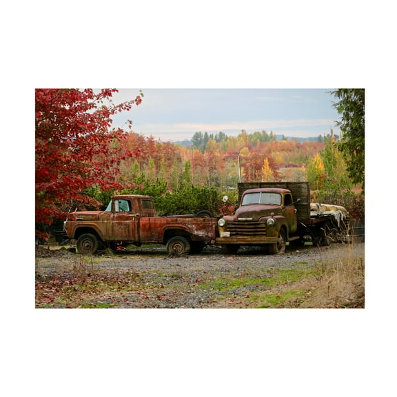 Susan Vizvary Photography '2 Autumn Vintage Trucks' Canvas Art