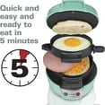 thumbnail image 2 of Breakfast Sandwich Maker with Egg Cooker Ring, Customize Ingredients, Perfect for English Muffins, Croissants, Mini Waffles, Perfect White Elephant Gifts, Mint, 2 of 5