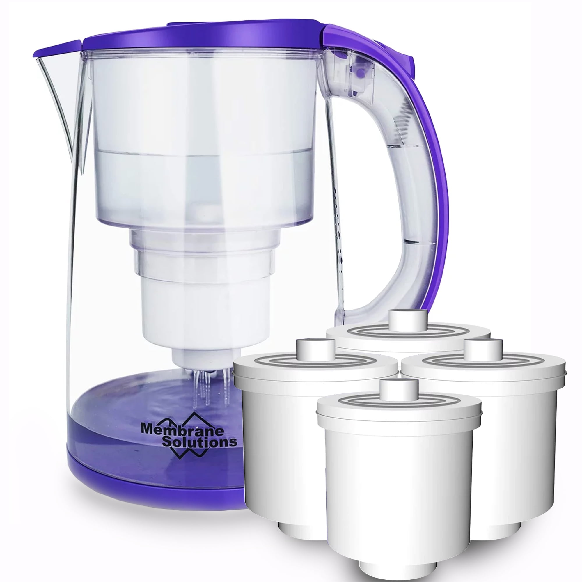 Membrane Solutions DP05U Water Filter Pitcher 12 Cup, 4 Stage Ultra