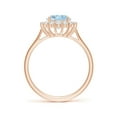 thumbnail image 2 of ANGARA Natural Oval 1.5 ct Aquamarine Ring with Floral Diamond Halo in 14K Rose Gold for Women (Size-9x7mm) | March Birthstone, Birthday, Anniversary, Jewelry Gift for Women | Natural Aquamarine Ring, 2 of 9