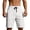 White, variant on Mens Pull-On Daily Shorts Quickly Dry Pleated Elastic Waist Straight Solid Lightweight Thin Breathable Trendy Versatile Surfing Walking Bermuda Shorts for Men
