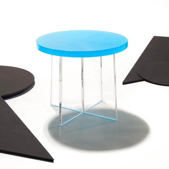 Safavieh Couture Edwards Glam Acrylic Round End Table, Turquoise