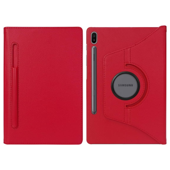 Golden Sheeps PU Leather 360 Rotating Case Compatible for Samsung Galaxy Tab S6 10.5" Tablet 2019 SM-T860/T865 Auto Sleep/Wake Folding Stand Smart Cover with a Viewing Stand (RED)