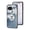 Blue, variant on Case for Google Pixel 10a, Tempered Glass Back + TPU Frame, Floral Pattern Diamond Ring Stand Ultra Slim Lightweight Anti-Scratch Back Case Drop Protective Support Magnetic Car Mount - Purple