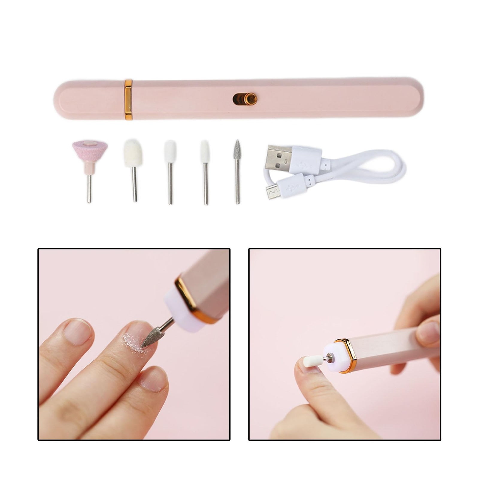 Electric Nail Drill Machine Professional,Cordless Electric Nail File For Acrylic Gel Nails,Efile Manicure And Pedicure Kit For Grinding Polishing Trimming ,Low Noise