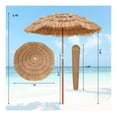 thumbnail image 4 of 6ft Thatched Patio Umbrella with Tilt & Carrying Bag - Outdoor Beach Sun Shade - Adjustable Height, Windproof, PP Thatch & Metal Frame - Hawaiian Style for Garden, Yard, Deck, 4 of 9