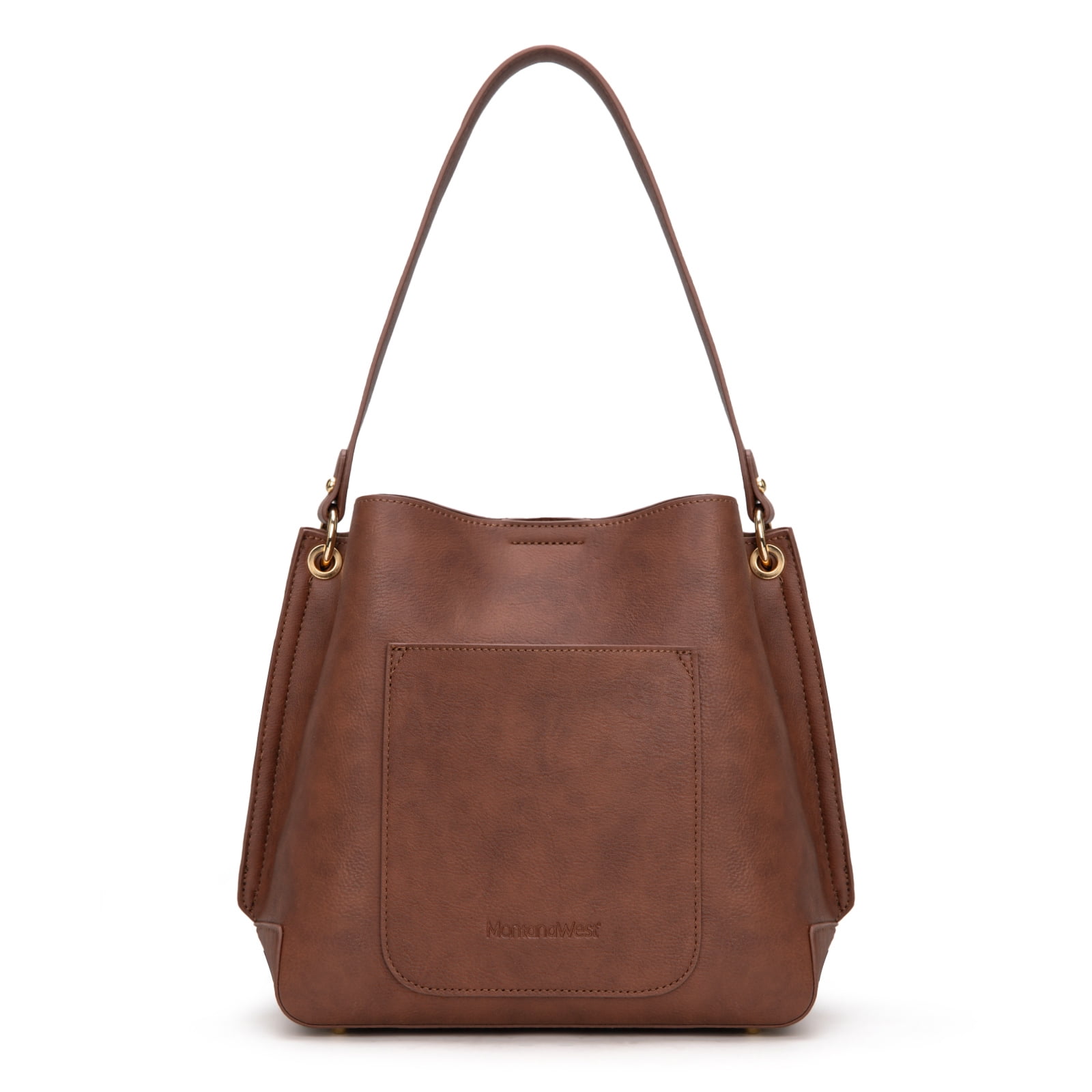 Montana West Hobo Purse for Women Bucket Shoulder Bag with Crossbody Strap, Coffee