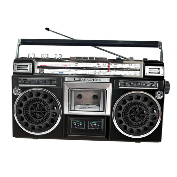 Reproductor de Casete Boombox Multifuncional Perfecl Negro