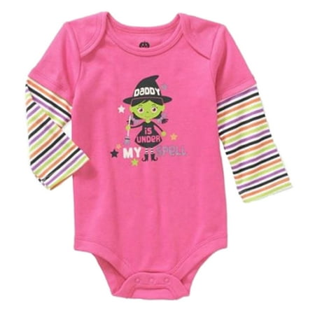 Infant Girls First Halloween Witch Creeper Daddy is Under My Spell Bodysuit