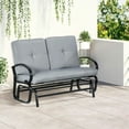 thumbnail image 4 of GVN Outdoor Bench, Outdoor Garden Bench,Outdoor Glider Bench, 2-Person Patio Rocker Loveseat with Tufted Cushions, Steel Frame, Gray, 4 of 10