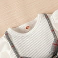 thumbnail image 4 of Styles I Love Baby Toddler Girls Ribbed Long Sleeve Grey Tartan Plaid Bowknot Dress Autumn Winter Holidays Dressy Outfit (6 Months), 4 of 7
