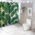thumbnail image 7 of Orinice Tropical theme shower curtain set, green bathroom set, banana leaf decoration 69x72, 7 of 7