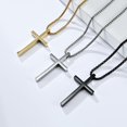 thumbnail image 4 of Cross Necklace for Men, Stainless Steel Cross Silver/Black/Gold Cross Pendant Necklaces for Men Women Religious Cross Jewelry Christian Faith Gifts, 4 of 5