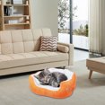thumbnail image 4 of PinkSheep Dog Beds for Small Dogs Puppy Bed Pet Cats Bed with Removable Cushion for Indoor Cats Dogs, Orange, 4 of 9