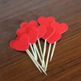 thumbnail image 2 of Matsuzay 30pcs Corazón de Patrón Recoger Adhesivo Fieltro Palillos Cóctel Sandwich Decoración del hogar rojo helado Matsuzay JJ17337-04, 2 of 6