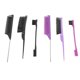 thumbnail image 2 of 2 Set 3Pcs Hair Styling Comb Set Teasing Hair Brush Rat Tail Comb Edge Brush for Hair Grooming and Styling Purple and Black, 2 of 5