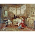 thumbnail image 3 of Auguste de La Brély 14x12 Black Modern Framed Museum Art Print Titled - Portrait of Victorien Sardou (1831-1908), His Wife and Children in the Large Living Room of Their House in Marly-Le-Ro, 3 of 5