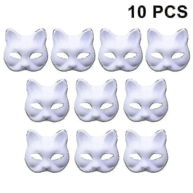 10 Pieces Halloween Mask Masks Made Of Plastic For Handicrafts And Painting