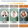 thumbnail image 3 of Zelaxy Makeup Mirror 8 Inch, Vanity Mirror with Light Double Sided 1X 10X Magnifying Mirror, Makeup Mirror with Light 3 Color Lighting, Led Mirror Brightness Adjustable (Silver), 3 of 7