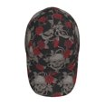 thumbnail image 4 of Naloa Original Classic Low Profile Hat Men Women Baseball Cap Dad Hat Adjustable Unconstructed Skull and Red Roses Print Cap, 4 of 9