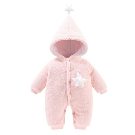 

New Jackets For Boys And Girls Cartoon Doodle Print Long Sleeve Coat Baby Boys Girls Stars Snowsuit Winter Coat Warm Hooded Thick Romper Jumpsuit Outfits