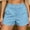 Blue, variant on Women's Solid Color High Waisted Shorts Casual Straight Leg Summer Shorts with Pockets Blue X-Large